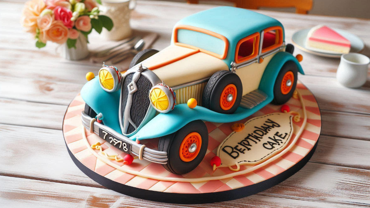 Vintage Car Cake Design