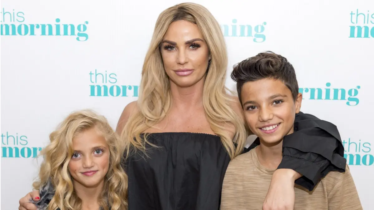 Katie Price with two children at a ‘This Morning’ show event