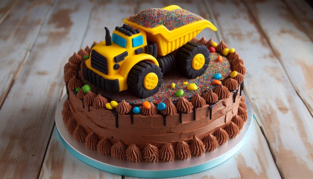 Construction truck cake